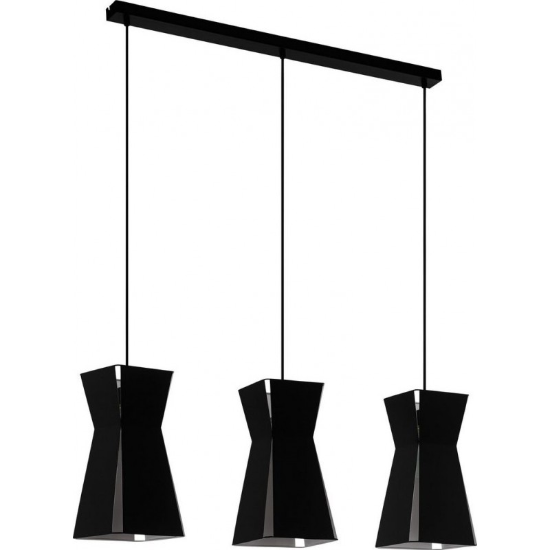 99,95 € Free Shipping | Hanging lamp Eglo Valecrosia Extended Shape 110×84 cm. Living room and dining room. Sophisticated and design Style. Steel. White and black Color