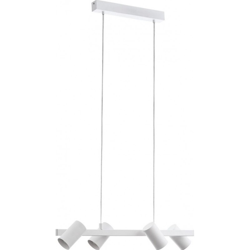 79,95 € Free Shipping | Hanging lamp Eglo Gatuela Extended Shape 110×76 cm. Living room and dining room. Modern and design Style. Steel. White, nickel and matt nickel Color