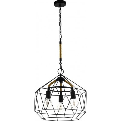 Подвесной светильник Eglo Cottingham Пирамидальный Форма Ø 48 cm. Гостинная и столовая. Ретро и винтаж Стиль. Стали. Чернить Цвет