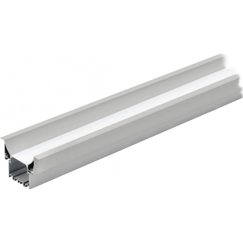 39,95 € 送料無料 | 照明器具 Eglo Recessed Profile 3 100×7 cm. 照明用の凹型プロファイル アルミニウム そして プラスチック. アルミニウム, 白い そして 銀 カラー