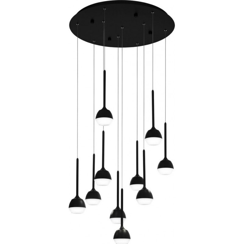 561,95 € Kostenloser Versand | Hängelampe Eglo Stars of Light Nucetto Winkelig Gestalten Ø 58 cm. Wohnzimmer und esszimmer. Anspruchsvoll und design Stil. Stahl und Plastik. Schwarz Farbe