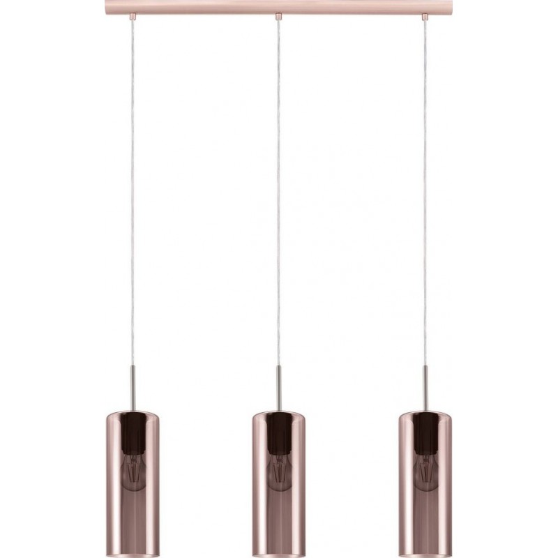 96,95 € Free Shipping | Hanging lamp Eglo Selvino Extended Shape 110×71 cm. Living room and dining room. Sophisticated and design Style. Steel. Copper, golden, nickel and matt nickel Color