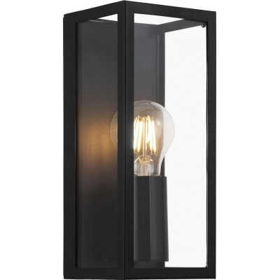 61,95 € Free Shipping | Outdoor wall light Eglo Amezola Cubic Shape 26×11 cm. Terrace, garden and pool. Modern, design and cool Style. Steel and Glass. Black Color