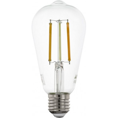 12,95 € Kostenloser Versand | Fernbedienung LED-Lampe Eglo 6W E27 LED ST64 2200K Sehr warmes Licht. Oval Gestalten Ø 6 cm