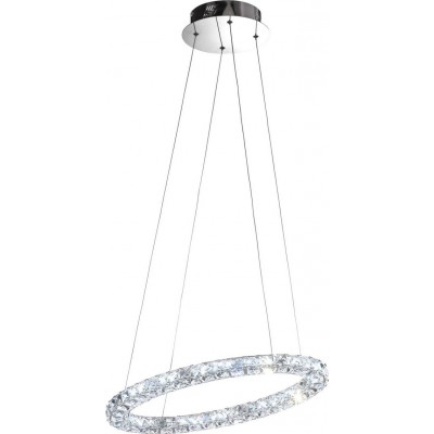 1 029,95 € Free Shipping | Hanging lamp Eglo Toneria 4000K Neutral light. Cylindrical Shape 150×60 cm. Living room and dining room. Sophisticated and design Style. Steel, stainless steel and crystal. Plated chrome and silver Color