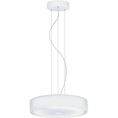 535,95 € Free Shipping | Hanging lamp Eglo Corona Cylindrical Shape Ø 39 cm. Living room and dining room. Modern and design Style. Steel, glass and satin glass. White and Color