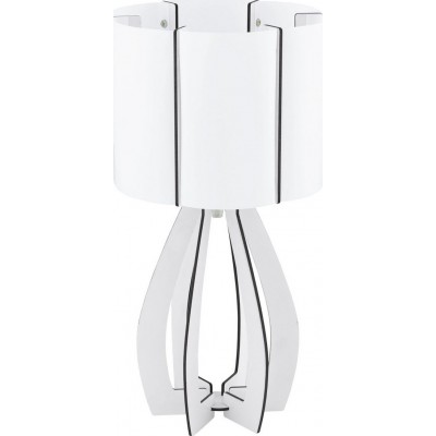Lâmpada de mesa Eglo Cossano Ø 22 cm. Madeira e Plástico. Cor branco