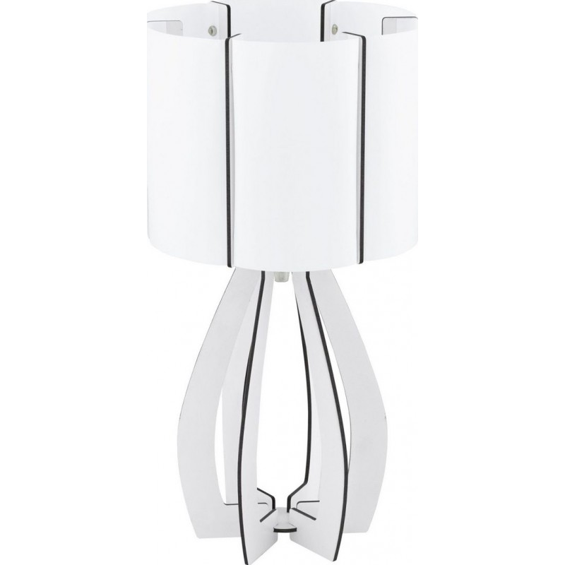 31,95 € Free Shipping | Table lamp Eglo Cossano Ø 22 cm. Wood and Plastic. White Color