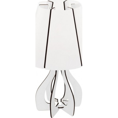 36,95 € Free Shipping | Table lamp Eglo Cossano Ø 19 cm. Wood and plastic. White Color