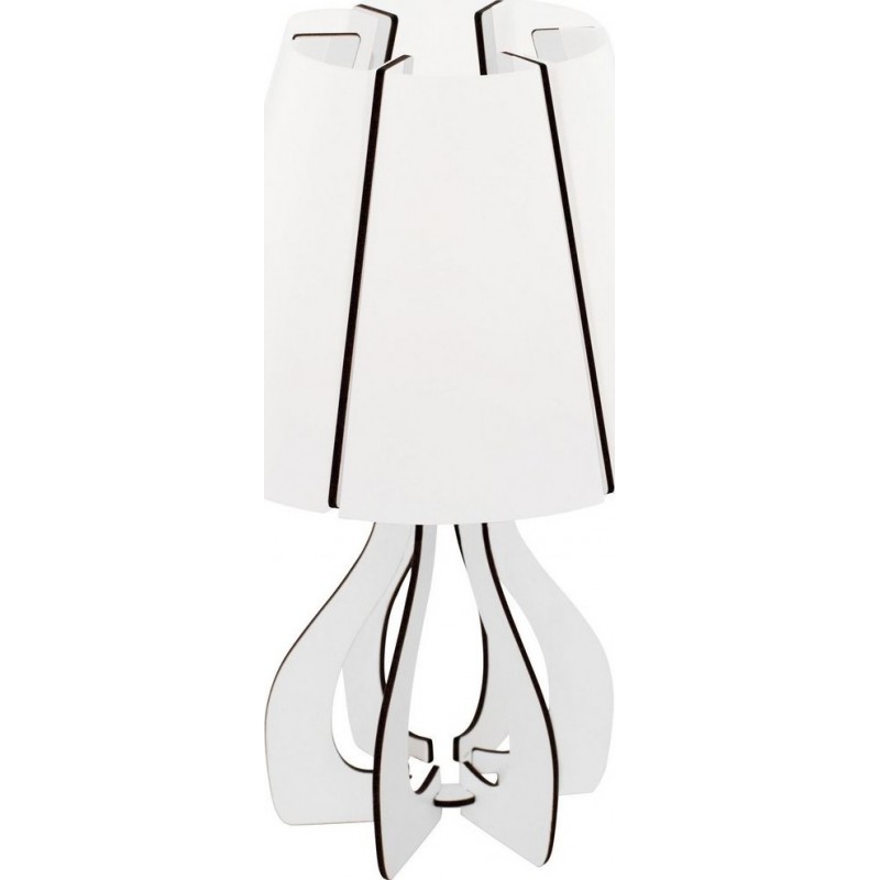 21,95 € Kostenloser Versand | Tischlampe Eglo Cossano Ø 19 cm. Holz und Plastik. Weiß Farbe