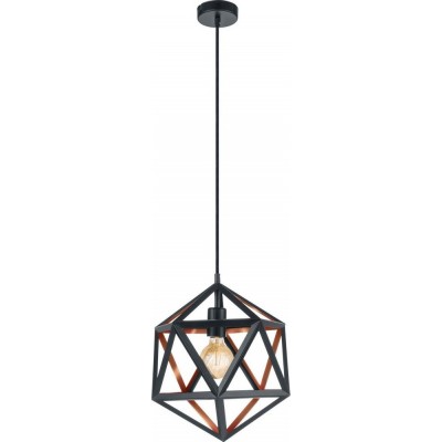 134,95 € Free Shipping | Hanging lamp Eglo Embleton 1 Pyramidal Shape Ø 30 cm. Living room and dining room. Retro and vintage Style. Steel. Copper, golden and black Color