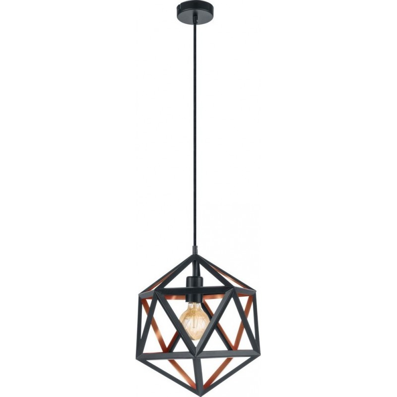 119,95 € Free Shipping | Hanging lamp Eglo Embleton 1 Pyramidal Shape Ø 30 cm. Living room and dining room. Retro and vintage Style. Steel. Copper, golden and black Color