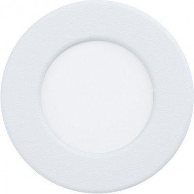 Recessed lighting Eglo Fueva 5 Round Shape Ø 8 cm. Living room, kitchen and bathroom. Modern Style. Steel and plastic. White Color