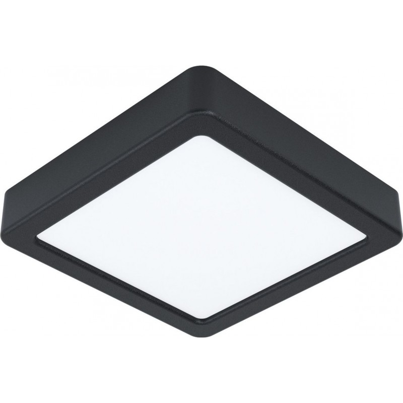 17,95 € Free Shipping | Indoor ceiling light Eglo Fueva 5 Square Shape 16×16 cm. Kitchen, lobby and bathroom. Modern Style. Steel and plastic. White and black Color