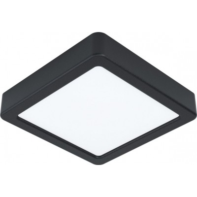 Indoor ceiling light Eglo Fueva 5 Square Shape 16×16 cm. Kitchen, lobby and bathroom. Modern Style. Steel and plastic. White and black Color