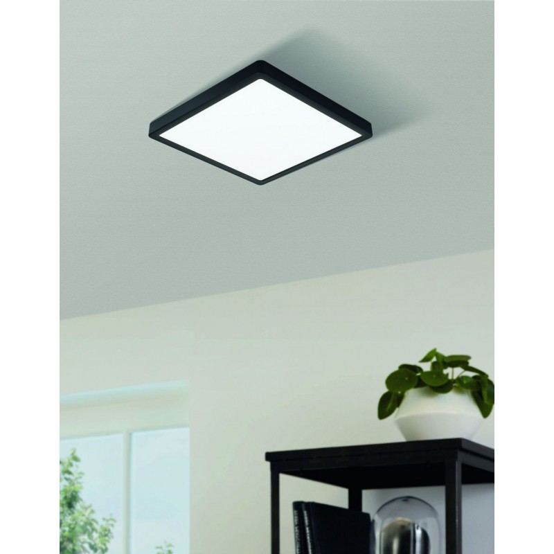 24,95 € Free Shipping | Indoor ceiling light Eglo Fueva 5 Square Shape 21×21 cm. Kitchen, lobby and bathroom. Modern Style. Steel and plastic. White and black Color