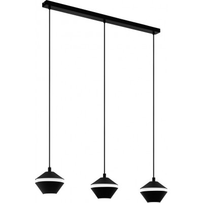 Lámpara colgante Eglo Perpigo Forma Alargada 110×87 cm. Salón, comedor y dormitorio. Estilo moderno y diseño. Acero y Plástico. Color blanco y negro