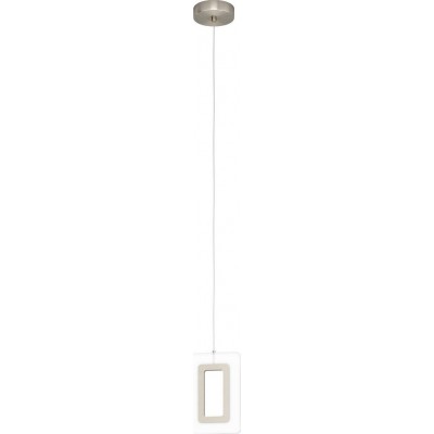 Lámpara colgante Eglo Enaluri Forma Cúbica 110×14 cm. Salón, comedor y dormitorio. Estilo moderno y diseño. Acero y Plástico. Color níquel, níquel mate y satinado