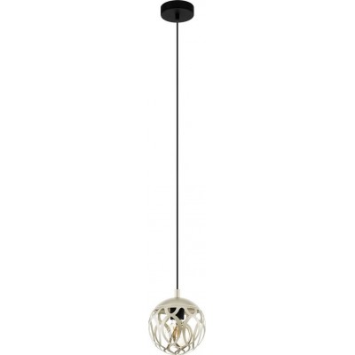 吊灯 Eglo Mirtazza 球形 形状 Ø 18 cm. 客厅, 饭厅 和 卧室. 复古的 和 优质的 风格. 钢. 香槟酒 和 黑色的 颜色