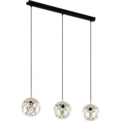 171,95 € Envoi gratuit | Lampe à suspension Eglo Mirtazza Façonner Étendue 110×88 cm. Salle, salle à manger et chambre. Style rétro et vintage. Acier. Couleur champagne et noir