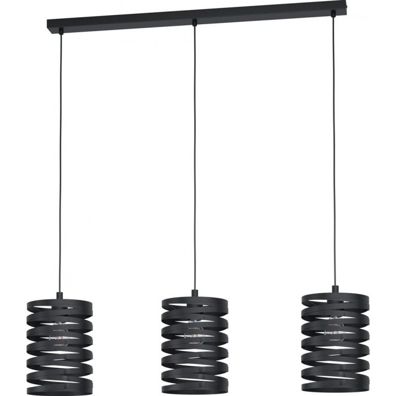 201,95 € Free Shipping | Hanging lamp Eglo Cremella Extended Shape 110×94 cm. Living room, dining room and bedroom. Modern and design Style. Steel. Black Color