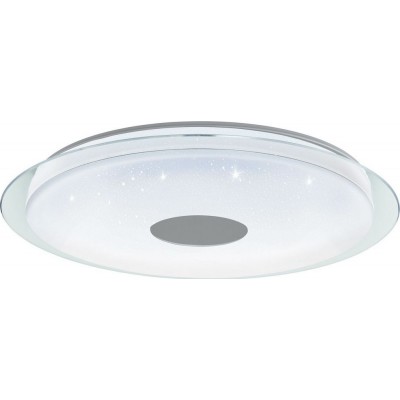 屋内シーリングライト Eglo Lanciano C 2700K とても暖かい光. 円形 形状 Ø 77 cm. キッチン, ロビー そして バスルーム. モダン スタイル. 鋼 そして プラスチック. 白い, メッキクローム そして 銀 カラー