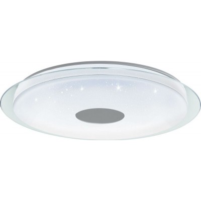 Plafón de interior Eglo Lanciano C 2700K Luz muy cálida. Ø 77 cm. Acero y plástico. Color blanco, cromado y plata