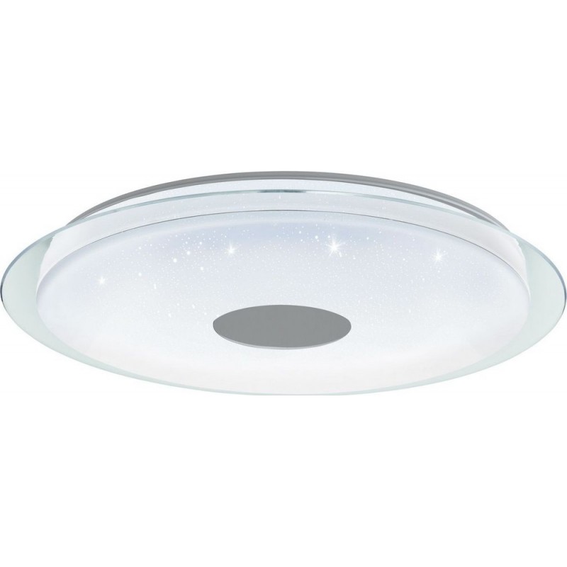 229,95 € Free Shipping | Indoor ceiling light Eglo Lanciano C 2700K Very warm light. Round Shape Ø 77 cm. Kitchen, lobby and bathroom. Modern Style. Steel and Plastic. White, plated chrome and silver Color