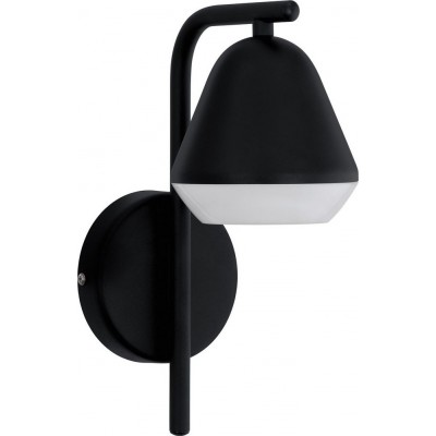 51,95 € Free Shipping | Indoor wall light Eglo Palbieta Conical Shape 28×12 cm. Dining room, bedroom and lobby. Modern and design Style. Steel and plastic. Black and satin Color