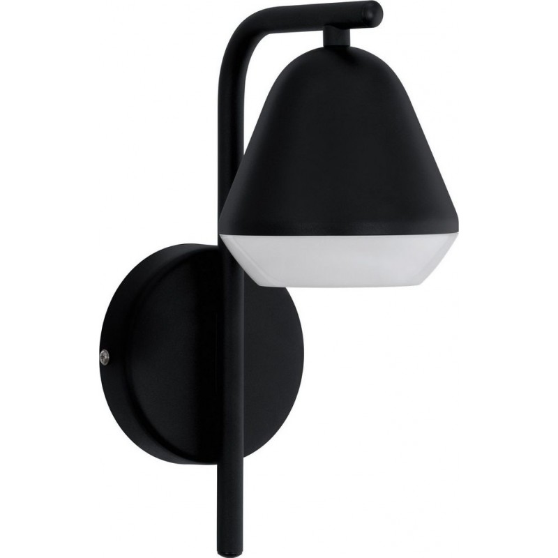 39,95 € Free Shipping | Indoor wall light Eglo Palbieta Conical Shape 28×12 cm. Dining room, bedroom and lobby. Modern and design Style. Steel and Plastic. Black and satin Color