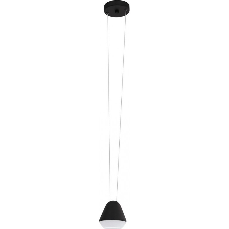 44,95 € Free Shipping | Hanging lamp Eglo Palbieta Conical Shape Ø 11 cm. Living room and dining room. Modern and design Style. Steel and Plastic. Black and satin Color