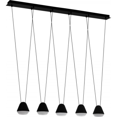 338,95 € Free Shipping | Hanging lamp Eglo Palbieta Extended Shape 116×110 cm. Living room and dining room. Modern and design Style. Steel and Plastic. Black and satin Color