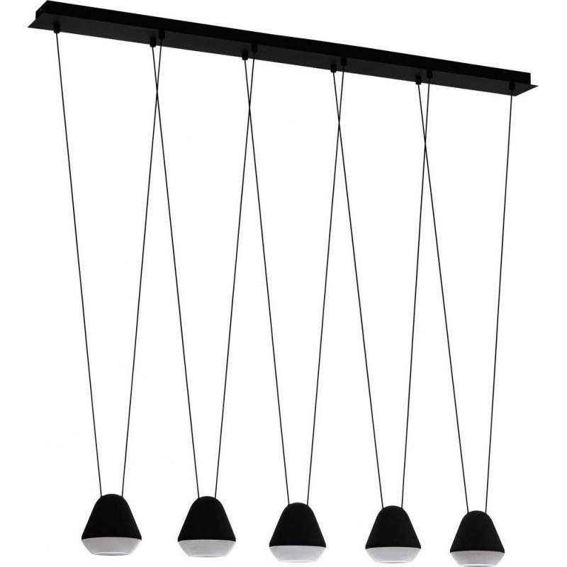 338,95 € Free Shipping | Hanging lamp Eglo Palbieta Extended Shape 116×110 cm. Living room and dining room. Modern and design Style. Steel and Plastic. Black and satin Color