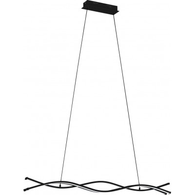 149,95 € Free Shipping | Hanging lamp Eglo Lasana 3 Extended Shape 120×99 cm. Living room and dining room. Sophisticated and design Style. Steel, aluminum and plastic. White and black Color