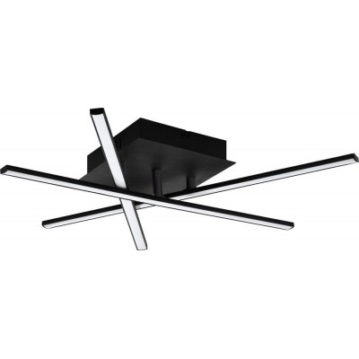 91,95 € Free Shipping | Ceiling lamp Eglo Lasana 3 Angular Shape 50×15 cm. Kitchen and bathroom. Sophisticated Style. Steel, Aluminum and Plastic. White and black Color