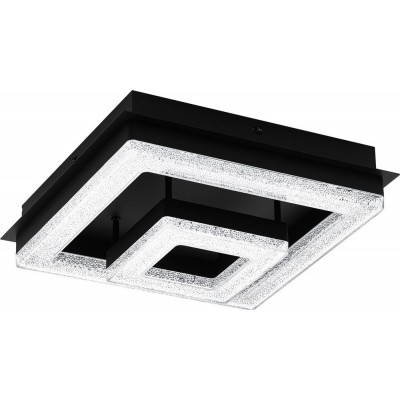 82,95 € Spedizione Gratuita | Lampada da soffitto Eglo Fradelo 1 26×26 cm. Plafoniera Acciaio, cristallo e plastica. Colore nero