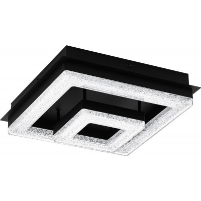 Lámpara de techo Eglo Fradelo 1 Forma Cúbica 26×26 cm. Lámpara de techo Salón, comedor y dormitorio. Estilo diseño. Acero, Cristal y Plástico. Color negro