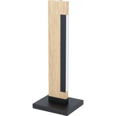97,95 € Free Shipping | Table lamp Eglo Camacho 41 cm. Steel, wood and plastic. White, brown and black Color