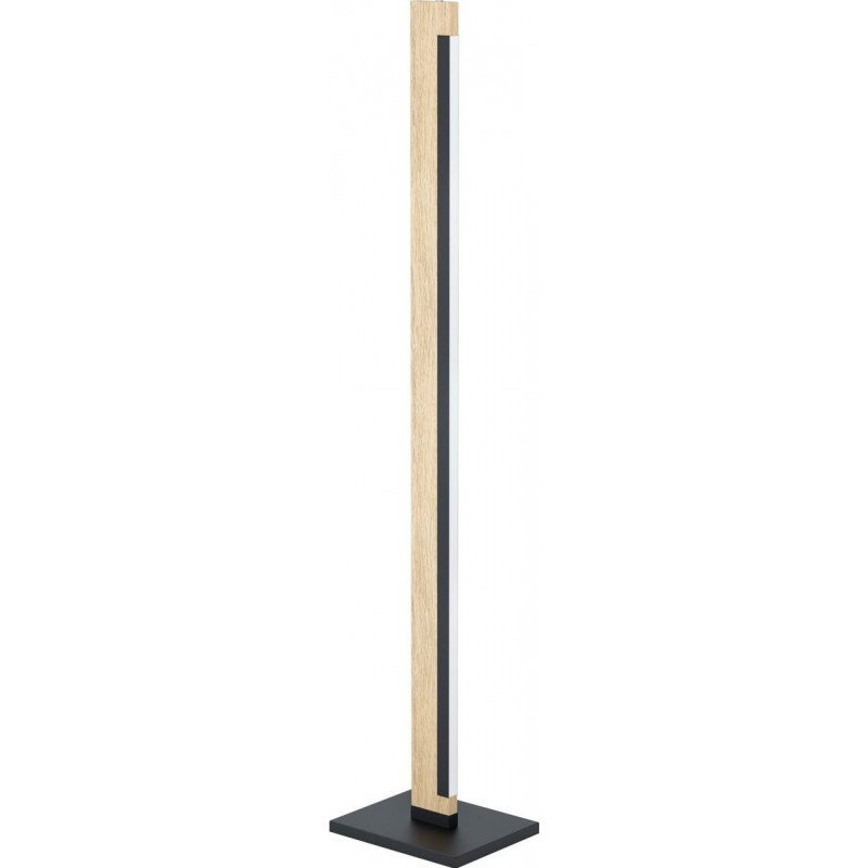 254,95 € Free Shipping | Floor lamp Eglo Camacho Extended Shape 126 cm. Living room, dining room and bedroom. Modern, design and cool Style. Steel, Wood and Plastic. White, brown and black Color