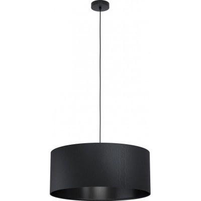 吊灯 Eglo Maserlo 1 圆柱型 形状 Ø 53 cm. 客厅 和 饭厅. 现代的 和 设计 风格. 钢 和 纺织品. 黑色的 颜色