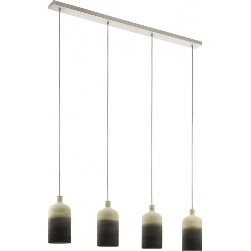 168,95 € Free Shipping | Hanging lamp Eglo Azbarren Extended Shape 150×120 cm. Living room and dining room. Sophisticated and design Style. Steel and ceramic. Beige and gray Color