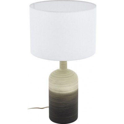 64,95 € Free Shipping | Table lamp Eglo Azbarren Ø 30 cm. Steel and ceramic. Beige and gray Color