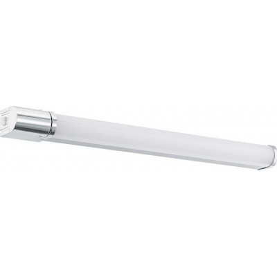 92,95 € Free Shipping | Indoor wall light Eglo Tragacete 1 Extended Shape 68×7 cm. Mirror lamp Kitchen, lobby and bathroom. Modern and industrial Style. Aluminum and Plastic. White, plated chrome and silver Color