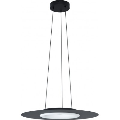 191,95 € Free Shipping | Hanging lamp Eglo Campo Rosso Round Shape Ø 58 cm. Living room and dining room. Sophisticated and design Style. Steel and plastic. White and black Color