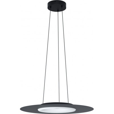 Lampada a sospensione Eglo Campo Rosso Forma Rotonda Ø 58 cm. Soggiorno e sala da pranzo. Stile sofisticato e design. Acciaio e Plastica. Colore bianca e nero