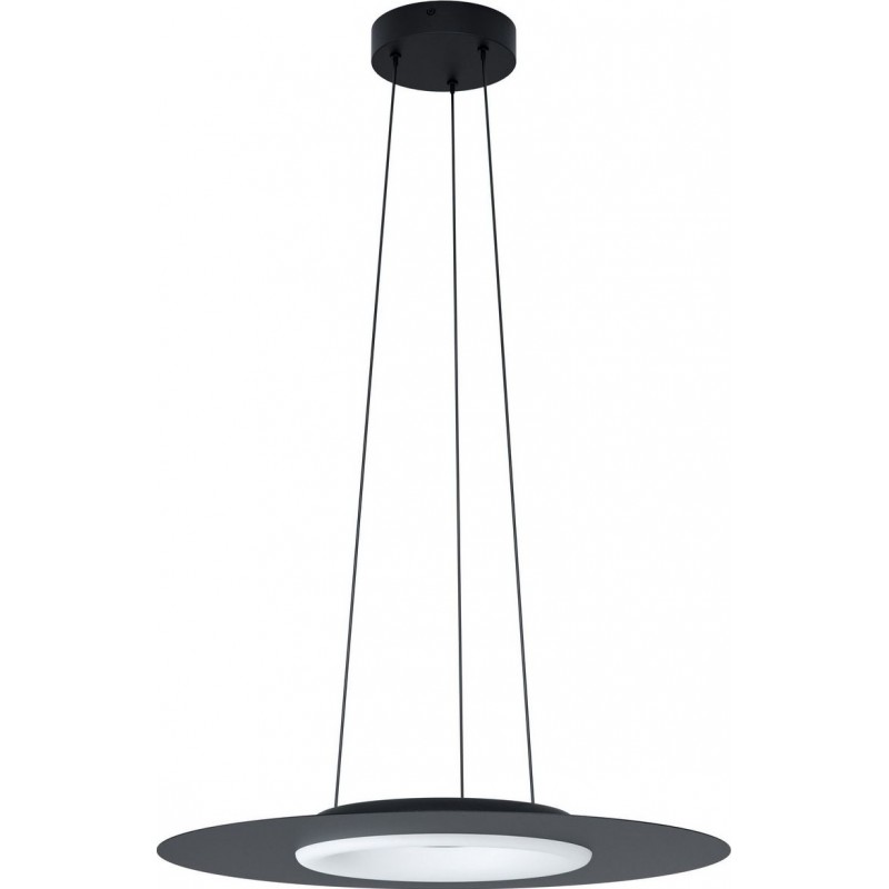 179,95 € Free Shipping | Hanging lamp Eglo Campo Rosso Round Shape Ø 58 cm. Living room and dining room. Sophisticated and design Style. Steel and Plastic. White and black Color