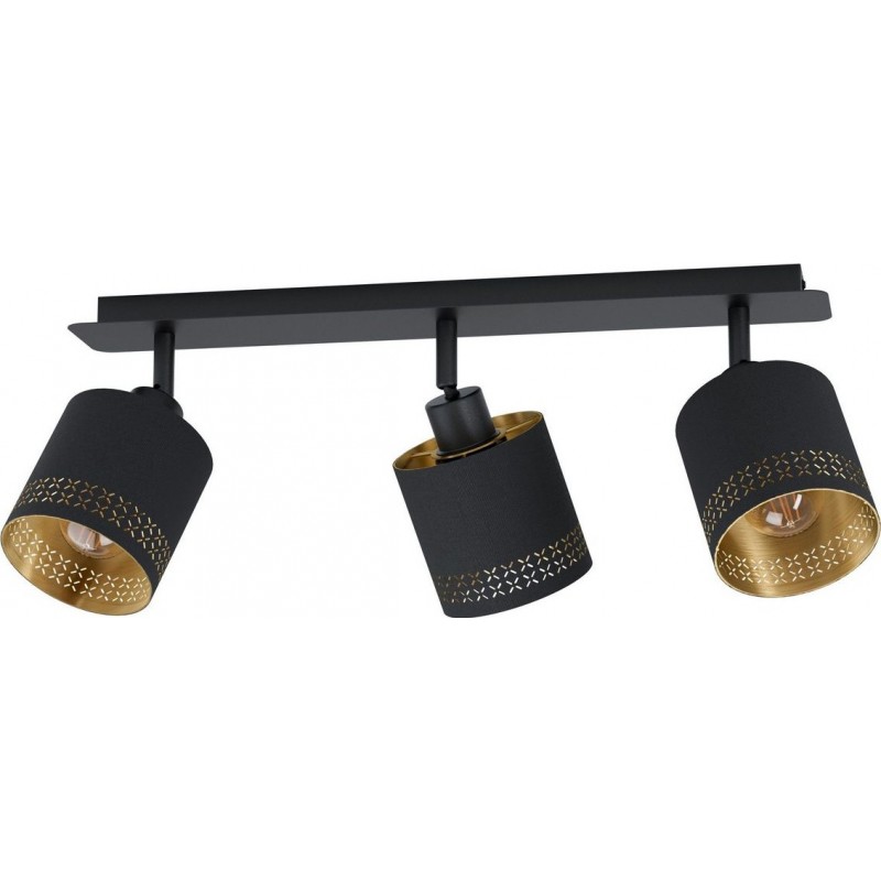 82,95 € Free Shipping | Indoor spotlight Eglo Esteperra 58×9 cm. Steel and textile. Golden and black Color