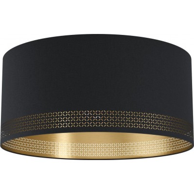 Ceiling lamp Eglo Esteperra Cylindrical Shape Ø 47 cm. Ceiling light Living room, bedroom and office. Design Style. Steel and Textile. Golden and black Color