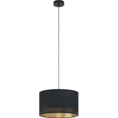 吊灯 Eglo Esteperra 圆柱型 形状 Ø 38 cm. 客厅, 厨房 和 饭厅. 复杂的 和 设计 风格. 钢 和 纺织品. 金的 和 黑色的 颜色