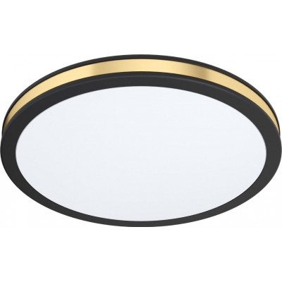 41,95 € Free Shipping | Indoor ceiling light Eglo Pescaito Round Shape Ø 28 cm. Kitchen, lobby and bathroom. Modern Style. Steel and plastic. White, golden and black Color